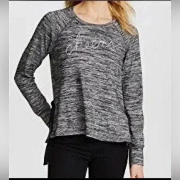 Sundry | “Cheers” Sweatshirt with Side Tie Bows - Picture 1 of 9